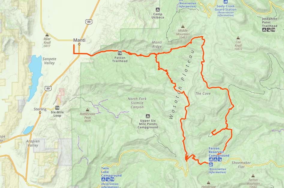 Arapeen OHV Trail Manti Loop gaia