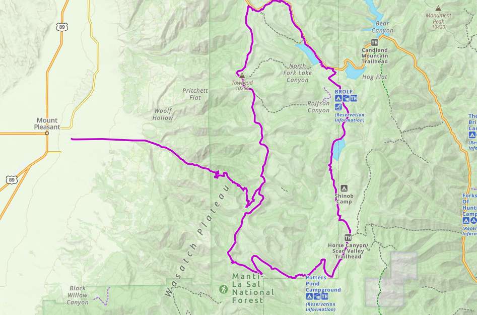Arapeen OHV Trail Mt Pleasant Loop gaia