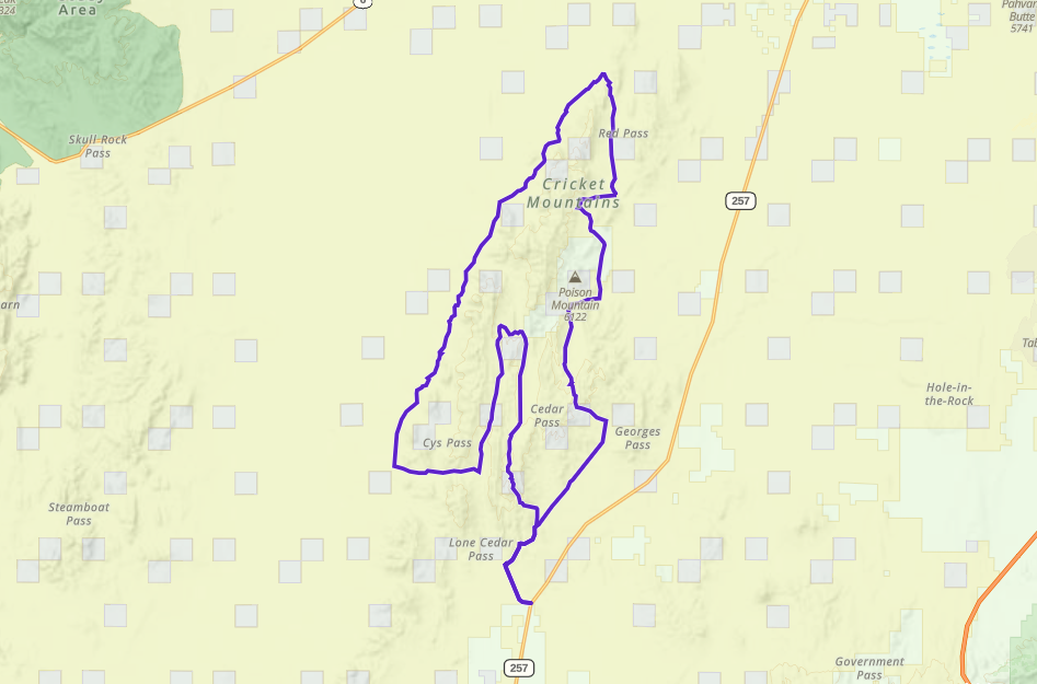 Cricket Mountains OHV Trail gaia