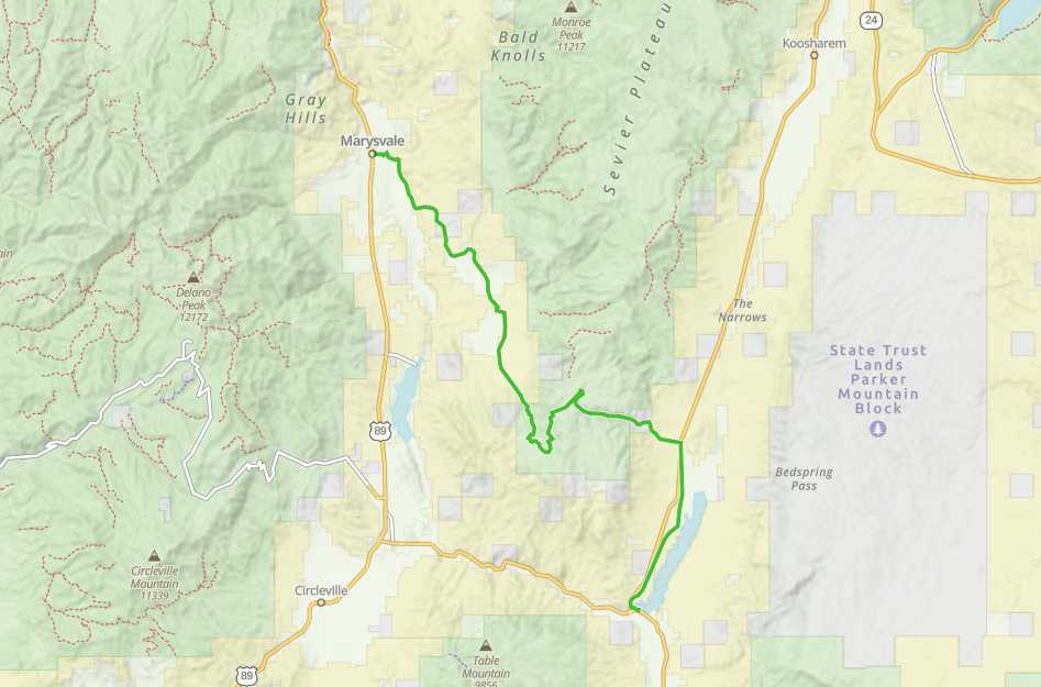 Marysvale to Otter Creek gaia